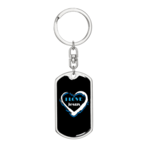 Jesus Love Stainless Steel or 18k Gold Premium Swivel Dog Tag Keychain - £30.01 GBP+