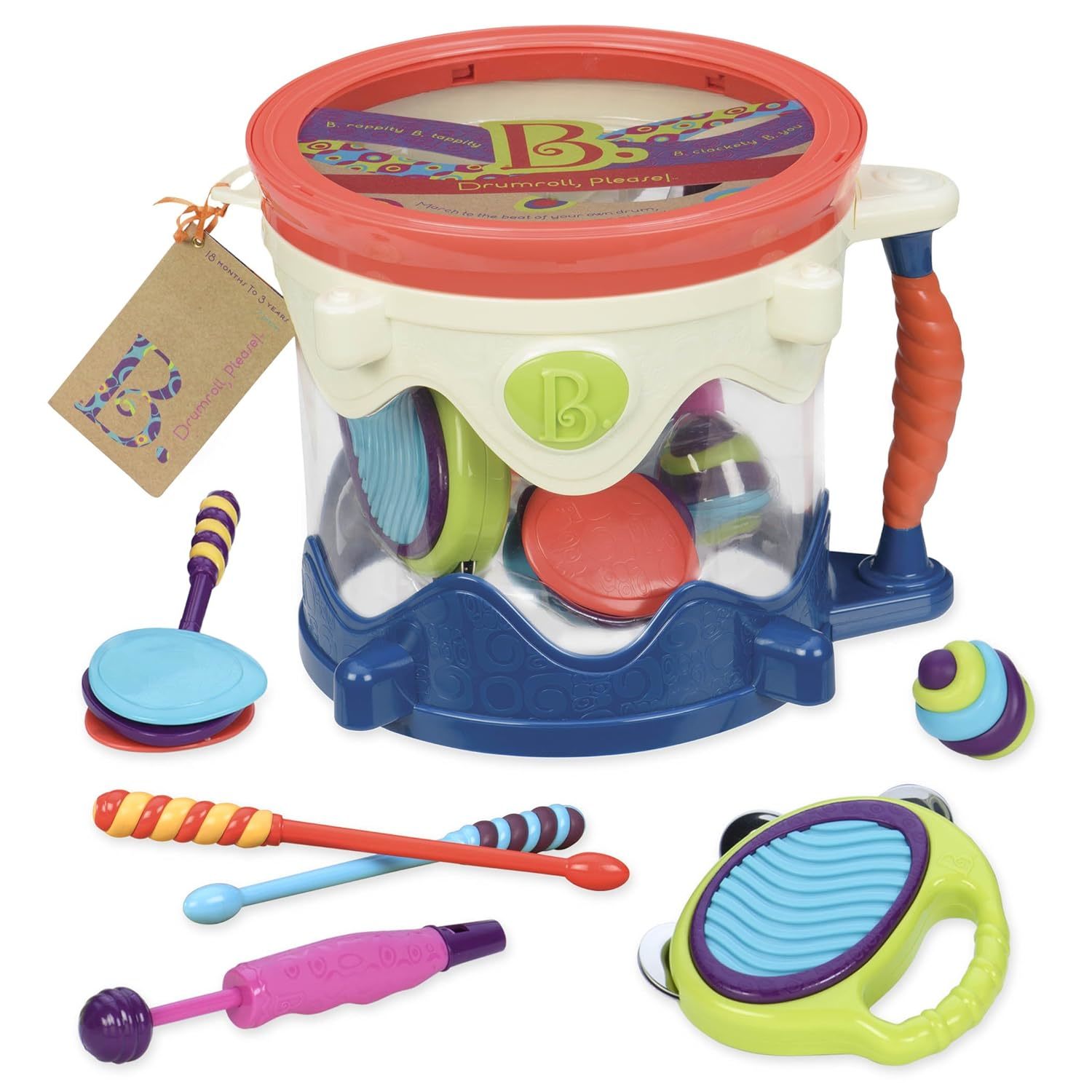 B. Toys  Drumroll Please  7 Musical Instruments Toy Drum Kit For Kids 18 Months