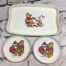 Vintage Disney Winnie The Pooh Plastic Dishes Tea Tray Plates Replacemen... - $24.74