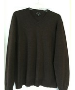 Club Room by Macy&#39;s 2-Ply 100% Cashmere Chocolate Brown V-Neck Sweater L... - $19.00