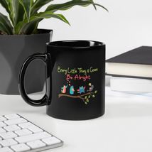 Every Little Thing Is Gonna Be Alright Bird Black Glossy Mug - £15.06 GBP+