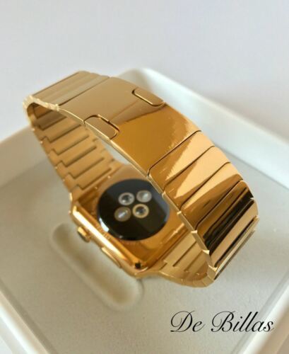 Gold Plated Apple Watch 24k 45mm SERIES 8 POLISHED Link CUSTOM Stainless Steel Item image 6