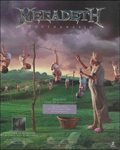 Megadeth Youthanasia 1994 Capitol Records album advertisement 8 x 11 ad print - £3.05 GBP