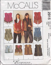 McCall's 2915 Misses' Lined Vest in 3 Lengths - $1.75