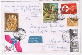 Stamps Hungary Envelope Budapest Red Cross Wise Men Animals Sports - £3.08 GBP