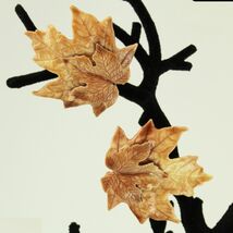 Light Weight 1950s Earthy Shades CELLULOID Maple Leaf Clip Earrings - $28.95