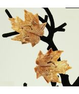 Light Weight 1950s Earthy Shades CELLULOID Maple Leaf Clip Earrings - $28.95