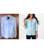 NEW American Eagle Chambray Long Sleeve Shirt Light Blue -S - $33.99