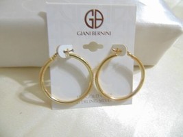Giani Bernini 18k Gold /SS Plated Ridged Hoop Earrings R495 $120 - £41.51 GBP
