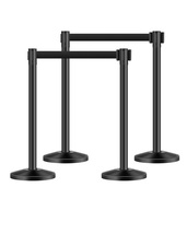VEVOR Stanchion Post, 4 Pcs Stanchions with Retractable Belts, Carbon Steel - €49,33 EUR