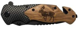 Handmade Caribou Engraved 8" Blade Folding Pocket Knife Custom Design - $36.51