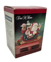 Trim A Home Santa In Sleigh Vintage Cast Iron and Resin Stocking Holder - $17.51