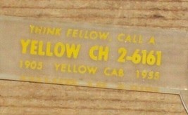Old Yellow Cab Chicago 1905 1955 Advertising Magnifying Glass Desk Souvenir Taxi - £22.03 GBP