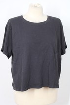 Athleta XL Black Short Sleeve Crop Cotton Tee T-Shirt Top - £19.74 GBP