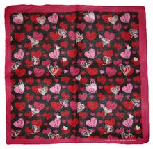 Lot of 3 Multiple Pink Red White Hearts Black 100% Cotton 22&quot;x22&quot; bandana Scarf  - £3.54 GBP