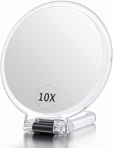 Handheld Magnifying Mirror, 10X/1X Double Sided Hand Mirror with Handle,... - $21.04