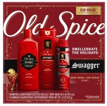 Old Spice “Smellebrate The Holidays” Swagger 3 Pc Body Care Gift Set - £19.62 GBP