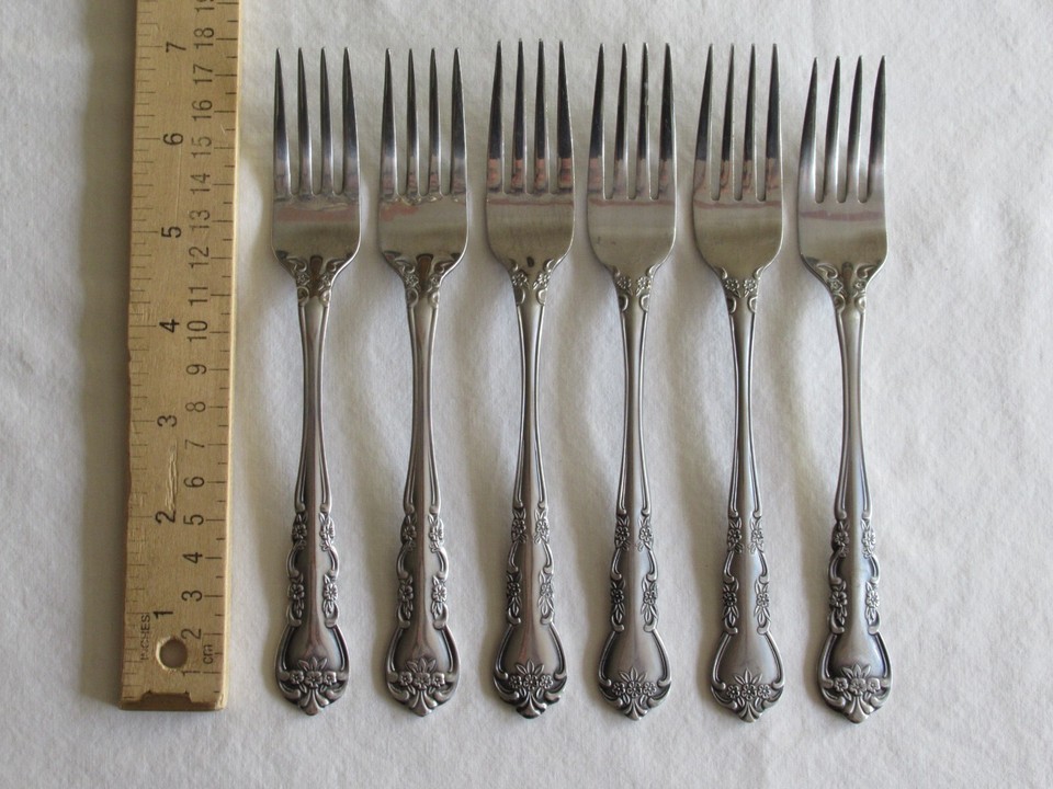 Roberts Rogers Co Korea &amp; Taiwan DELIGHT Stainless Lot of 6x Dinner Fork... - $23.74