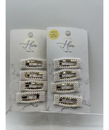 (2) Hive Co. Hair Clip Snap Barrette Embellished Pearl Rose Gold 4pc COM... - $9.85 CAD