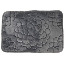 Floral Embossed Memory Foam Bathmat Gray - $221.44 MXN