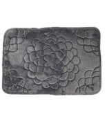 Floral Embossed Memory Foam Bathmat Gray - $221.44 MXN