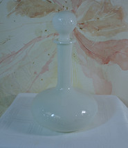White Milk Glass Decanter, White Glass Carafe - $54.95