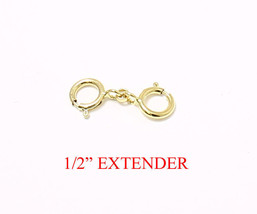 1/2&quot; 14k Yellow GOLD FILLED Round Link Extender Safety Chain Necklace Br... - $9.89