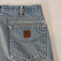 Carhartt Men's Faded Blue Denim Distressed Jeans Measured Size 35×29 image 13