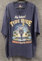 Hanes Beefy T Motorcycle Men 3XL BIG ISLAND TIDE RIDE Rumble Through The... - $22.96