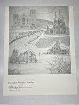 Crookston Historic Churches Print MN Cathedral Methodist Our Saviors Trinity - £39.17 GBP