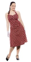 Cotton Halter Neck Dress - Red Polka Dot Rockabilly Sundress- S and XXL ... - £22.43 GBP