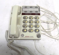 Vintage GE Easy Dial Memory Phone 2-9266 Corded Beige Table Wall Telephone - $19.58