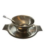 Vintage Rogers Insilco Stainless Steel Sauce Boat with Ladle Mid Century... - $28.80