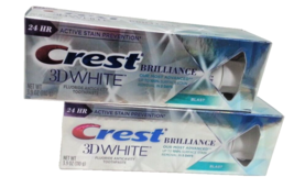 ( Lot of 2 ) Crest 3D White Brilliance Blast Teeth Whitening Toothpaste 3.9 ozEa - £7.38 GBP