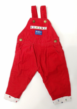 Oshosh B&#39;Gosh Vestbak Vintage Baby 6/9 Mos. Red Corduroy Holiday Bib Overalls - £19.70 GBP