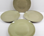 (4) Citrus Grove Green Speckled Dinner Plates Set Smooth Dining Table Di... - £36.24 GBP