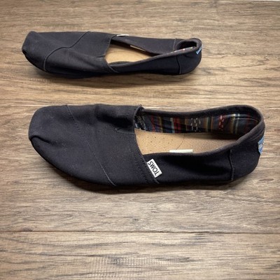 Toms Classic Canvas Black Slip On Shoes Woman&#39;s Size 10 KG JD - $19.80