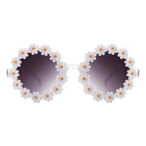 Daisy Flower Sunglasses Round Oversized Festival Floral Shades UV400 - £11.15 GBP