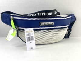 Michael Kors Sport Danika Medium Waist Pack White Sapphire Blue  Zip  $2... - £94.07 GBP