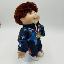 Cabbage Patch Porcelain Doll 13in tall Olympic Stand Danbury Mint Vintage 1996 - £50.68 GBP