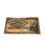 1900 DOMINION OF CANADA TWENTY FIVE 25 CENT SHINPLASTER BANK NOTE Jan. 2... - £7.36 GBP