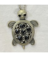 Sea Turtle Pendant 2 3/4&quot; Tall  16&quot; Chain Vintage Costume Jewelry - €9,42 EUR