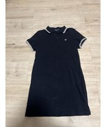 Fred Perry Women’s Polo Shirt Dress Black White US 12 Uk 16  - $64.35