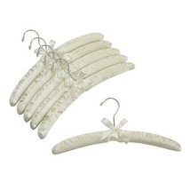 Ivory 15&quot; Satin Padded Top Hangers Chrome Hook (Pack of 6) - $18.07