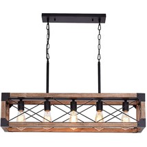Kitchen Island Lighting, 33.5-Inch 5 Lights Farmhouse Linear Chandelier For Dini - £193.50 GBP