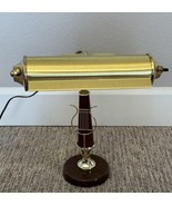Vintage Adjustable Piano Light Lamp Mid Century Brass Faux Wood Desk Off... - £31.15 GBP