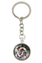English Bulldog. Keyring, keychain for dog lovers. Photo jewellery. Men&#39;s jewell - £12.76 GBP