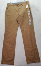 Old Navy Dress Pants Mens Size 34 Brown Cotton Pockets Flat Front Straight Leg - £20.50 GBP