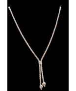 SS omega-type lariat w/faceted beads - £27.89 GBP