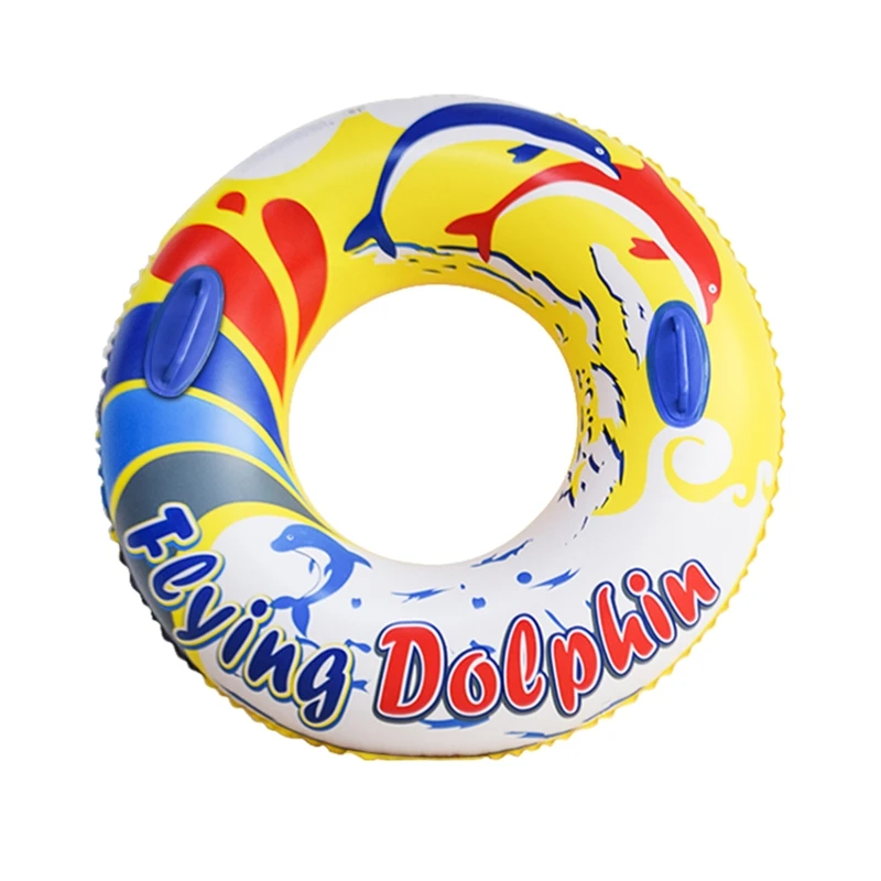 Kids Cute Cartoon Dolphin Swimming Ring Pool Float Toy Summer Vacation Tool - £17.18 GBP+